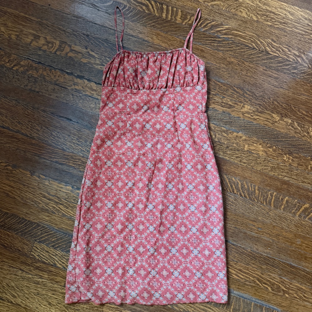 Rust Floral Sundress - Vintage, Hourglass, Size M